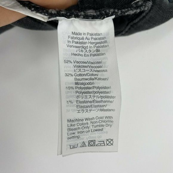 Madewell 10" High Rise Skinny Fit Jeans Women's Sz 30 Stretch Raw Hem Denim Gray - Picture 7 of 12